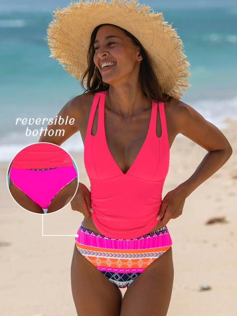 ★LOOPLOOP★ Bustier Tankini Top Bohemian Patchwork Pink 501 Amazon.com: Yonique Tankini Tops for Women Swimwear Top Only